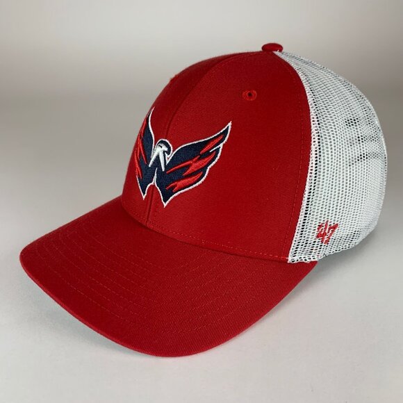 Washington Capitals NHL Red White 47 Brand Snapback Trucker Hat - Picture 1 of 6
